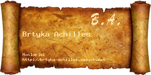 Brtyka Achilles névjegykártya